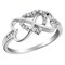 Gem And Harmony Infinity Triple Heart Diamond Ring 1/10 Carat (ctw) in Sterling Silver